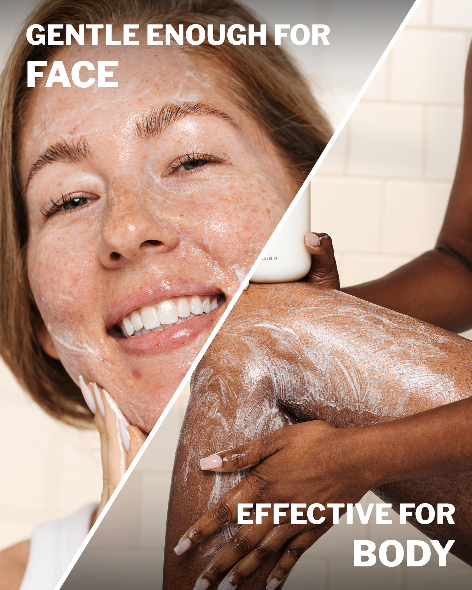 travel-size milky-soft face and body cleanser - cocokind